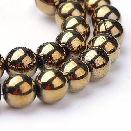 Non-magnetic Synthetic Hematite Beads Strands G-S096-4mm-8-1