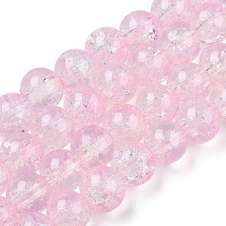 Transparent Crackle Baking Paint Glass Beads Strands X1-DGLA-T003-01A-14-1