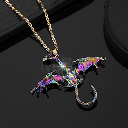 Alloy Dragon Pendant Necklaces for Women Men WGB8FF1-02-1