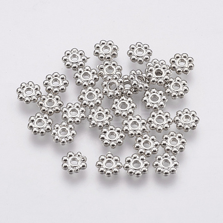 Alloy Daisy Spacer Beads PALLOY-L166-31P-1