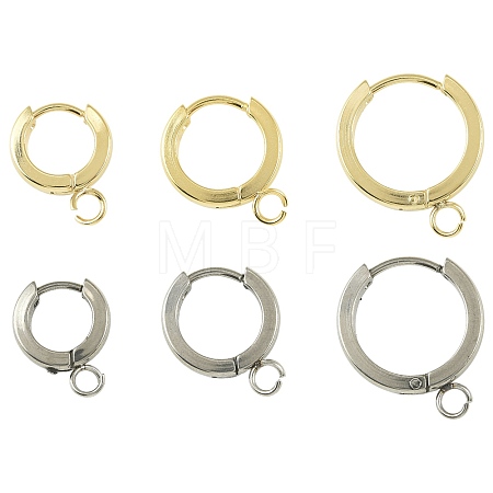 16Pcs 201 Stainless Steel Huggie Hoop Earrings Findings STAS-FS0002-26C-1