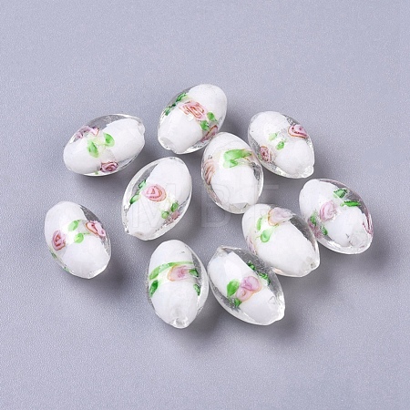 Handmade Silver Foil Glass Lampwork Beads X-LAMP-Q030-02P-1
