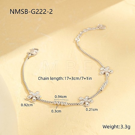 304 Stainless Steel Pave Cubic Zirconia Link Bracelets WG1BC85-03-1