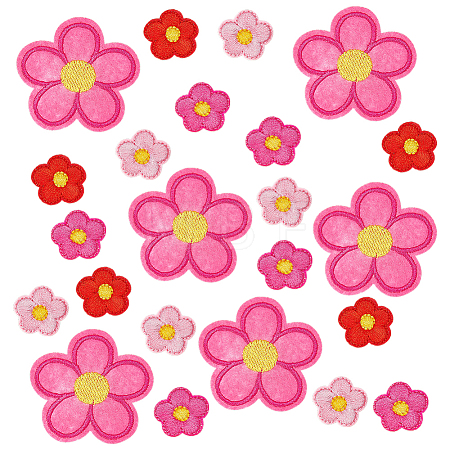 100Pcs 4 Colors Polyester Embroider Thread Iron on/Sew On Patches PATC-AR0001-19-1