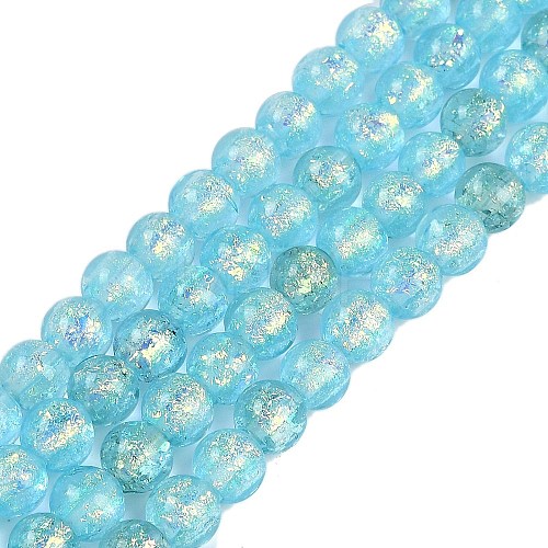 Handmade Foil Lampwork Beads Strands FOIL-K003-06A-07-1