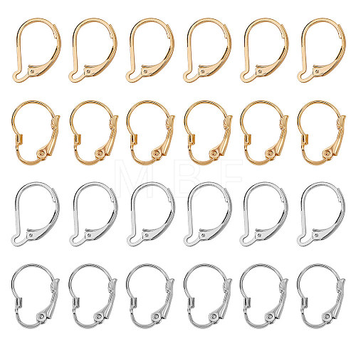 24Pcs 4 Styles Brass Leverback Earring Findings KK-SZ0001-49-1