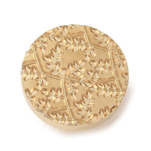 Golden Plated Round Shaped Wax Seal Brass Stamp Head STAM-K001-07G-03-1