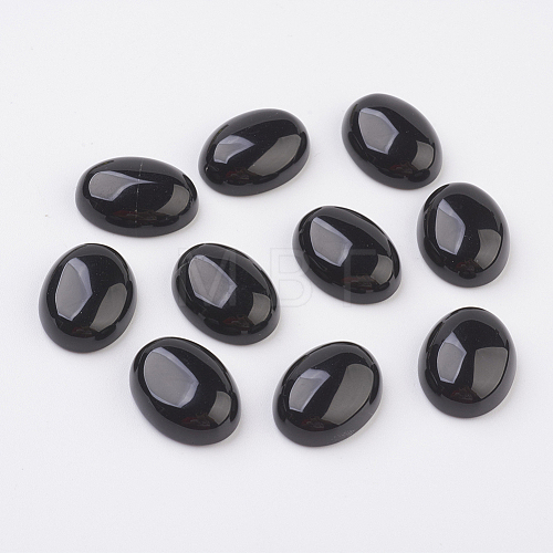 Natural Obsidian Flat Back Cabochons G-G741-22x30mm-20-1