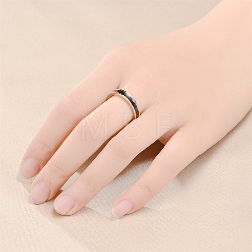 Titanium Steel Enamel Finger Rings for Unisex WGAB951-09-1