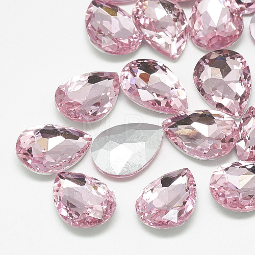 Pointed Back Glass Rhinestone Cabochons RGLA-T081-18x25mm-10-1