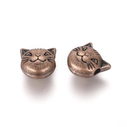 Tibetan Style Alloy Kitten Beads TIBEP-GC178-R-NR-1