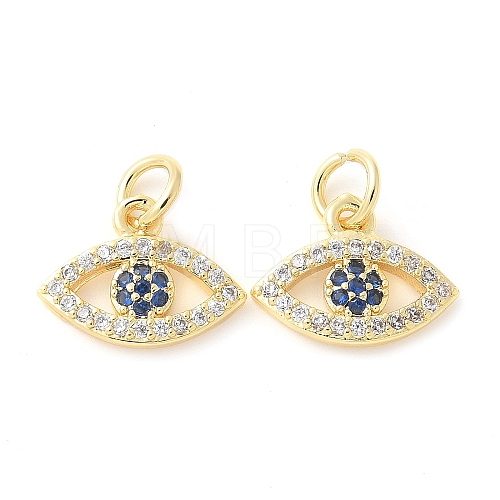 Brass Micro Pave Cubic Zirconia Charms KK-U056-28G-1