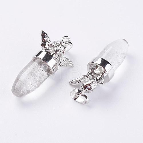 Natural Quartz Crystal Pendants G-E397-11P-1