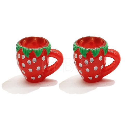 10Pcs Resin Strawberry Water Cup Miniature Ornaments PW-WG36B42-02-1