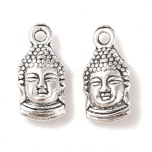 Tibetan Style Alloy Buddha Head Pendants X-TIBEP-M031-05AS-1