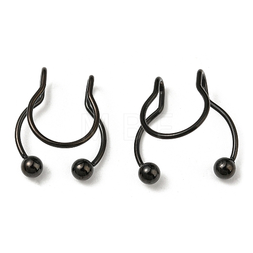 304 Stainless Steel Clip on Nose Rings AJEW-P109-01EB-1