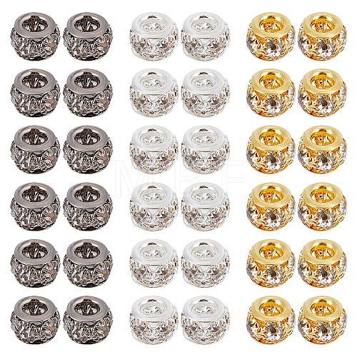 SUNNYCLUE 60Pcs 3 Colors Brass Spacer Beads KK-SC0003-98-1