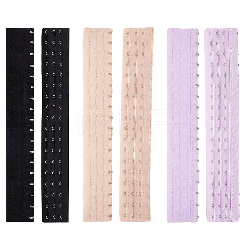 6Pcs 3 Colors Polyester Women's 3 Rows x 18 Hooks Longline Corset Bra Extender FIND-BC0004-22-1
