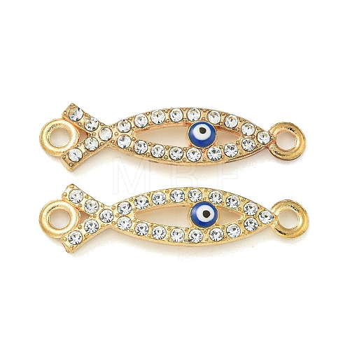 Alloy Blue Enamel Evil Eye Connector Charms ENAM-S003-03A-1