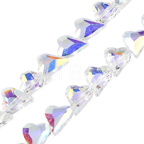 Electroplate Transparent Glass Beads Strands EGLA-N002-44-01-1