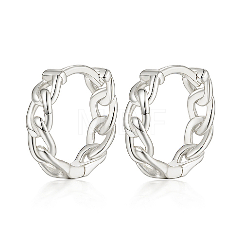 Anti-Tarnish Rhodium Plated 925 Sterling Silver Hoop Earrings CD8320-2-1