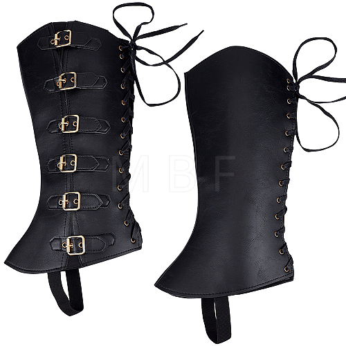 Imitation Leather & Iron Boot Cover AJEW-WH20005-20B-1