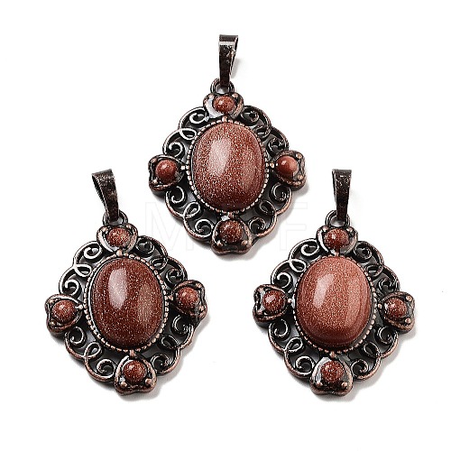 Synthetic Goldstone Rhombus Pendants G-K363-02R-16-1