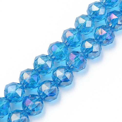 Electroplate Transparent Glass Beads Strands EGLA-N002-34B-D04-1