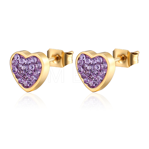 Stainless Steel Heart Stud Earrings for Women IO4754-1-1