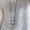 Alloy Pendant Black Waxed Cord Necklaces for Women WG8C0D7-02-2