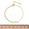 Brass Micro Pave Clear Cubic Zirconia Link Bracelets BJEW-E114-01E-G-5