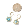 Star of David & Evil Eye Handmade Glass Seed Beads Leverback Earrings EJEW-MZ00389-05-3