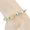 Ocean Dyed Synthetic Turquoise Beads & 304 Stainless Steel Link Chain Anklets GG-AJEW-AN00833-01-2