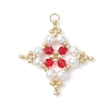 Glass Seed Beaded Star Pendants PALLOY-MZ01165-03-1