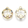 Brass Micro Pave Cubic Zirconia Charms KK-S348-535-NF-2