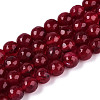 Dyed Natural White Jade Beads Strands G-T139-8mm-60-04-4