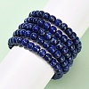 Grade AB+ Natural Lapis Lazuli Beads Stretch Bracelets BJEW-F523-06A-4