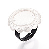 Adjustable Flower Alloy & Iron Bezel Cup Ring Base with Rotatable Tray MAK-T012-07S-1