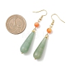 Natural Green Aventurine Teardrop Dangle Earrings EJEW-JE06848-01-3