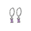 Platinum Rhodium Plated 925 Sterling Silver Dangle Hoop Earrings for Women SY2365-3-1