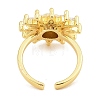Brass Micro Pave Cubic Zirconia Cuff Rings for Women RJEW-S392-05G-3