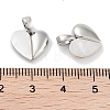 Brass Pave Natural Shell Peach Heart Charms KK-C051-21P-3