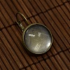 Clear Domed Glass Cabochon Cover and Brass Leverback Earring Settings for DIY DIY-X0160-AB-NR-2