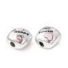 Plating Printed Acrylic European Beads AC-CBA655C-08-2