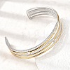 Two Tone 304 Stainless Steel Multi-strand Cuff Bangles for Women SA-CBA82C8-06GP-2
