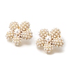 Rack Plating Flower Brass Stud Earrings EJEW-H016-08G-2