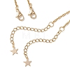 Alloy Bear and White Round Pendant 304 Stainless Steel Cable Chain Double Layer Necklaces for Women NJEW-JN05758-01-4