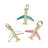 Brass Micro Pave Clear Cubic Zirconia Charms CU-CBAEEA8-36G-1