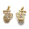 Brass Clear Cubic Zirconia Constellation Charms KK-B031-11G-2