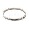 Egg Shaped 201 Stainless Steel Grooved Hinged Bangles STAS-G306-01P-2